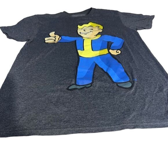 Bethesda Men's Gray Fallout Vault Boy Print Casual T-shirt Size Medium - Picture 4 of 6